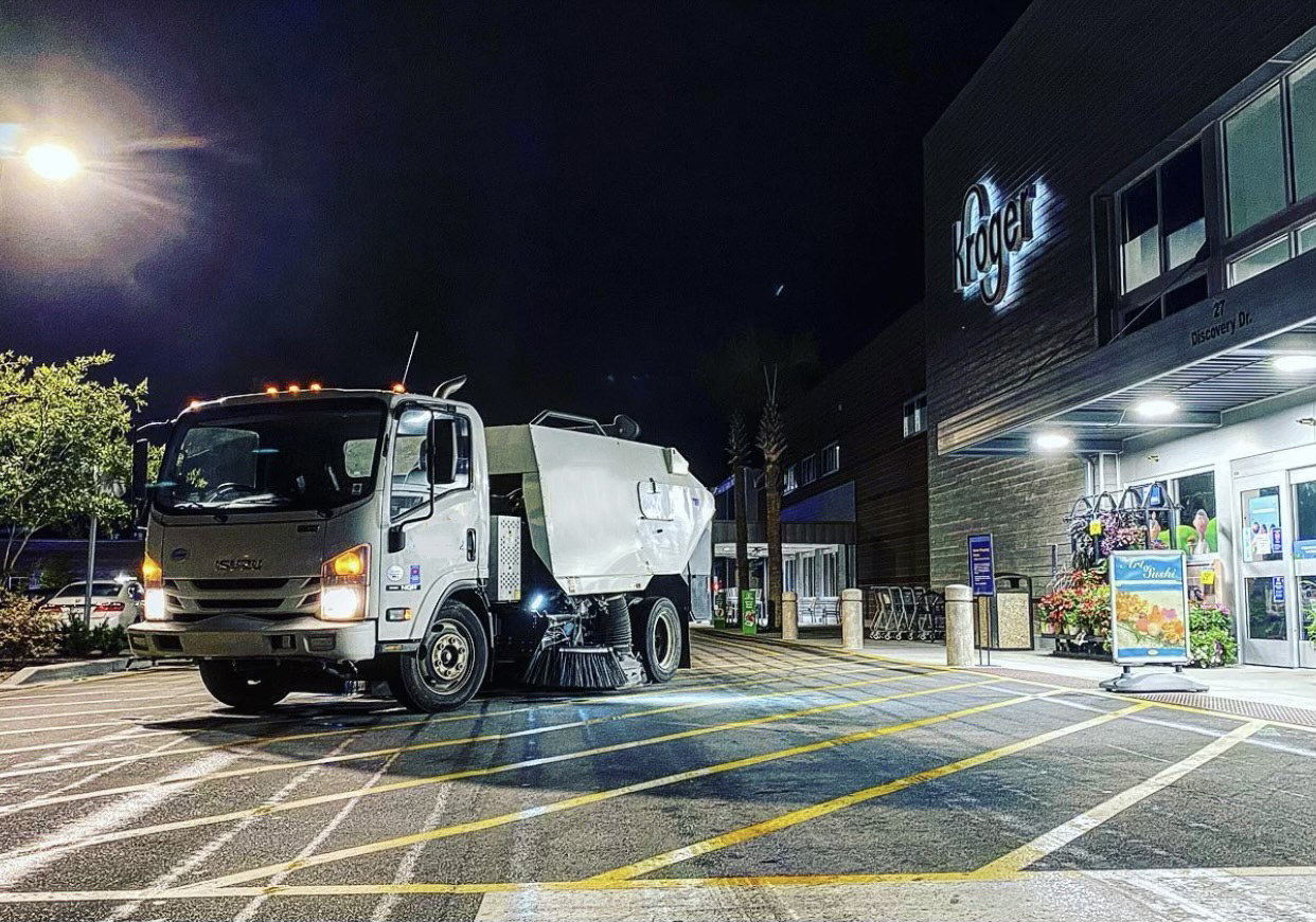 Parking lot sweeping services for DFW commercial properties