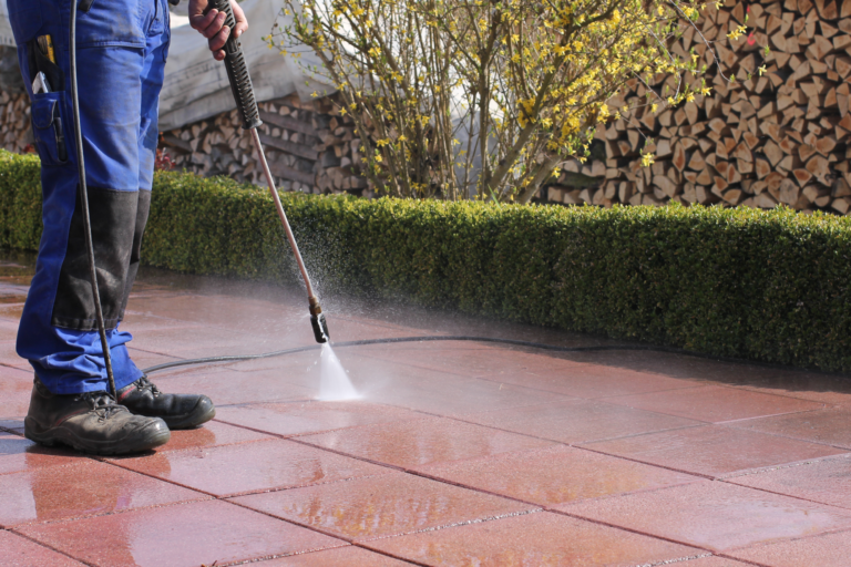 Commercial pressure washing improving property curb appeal